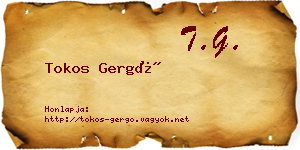 Tokos Gergő névjegykártya
